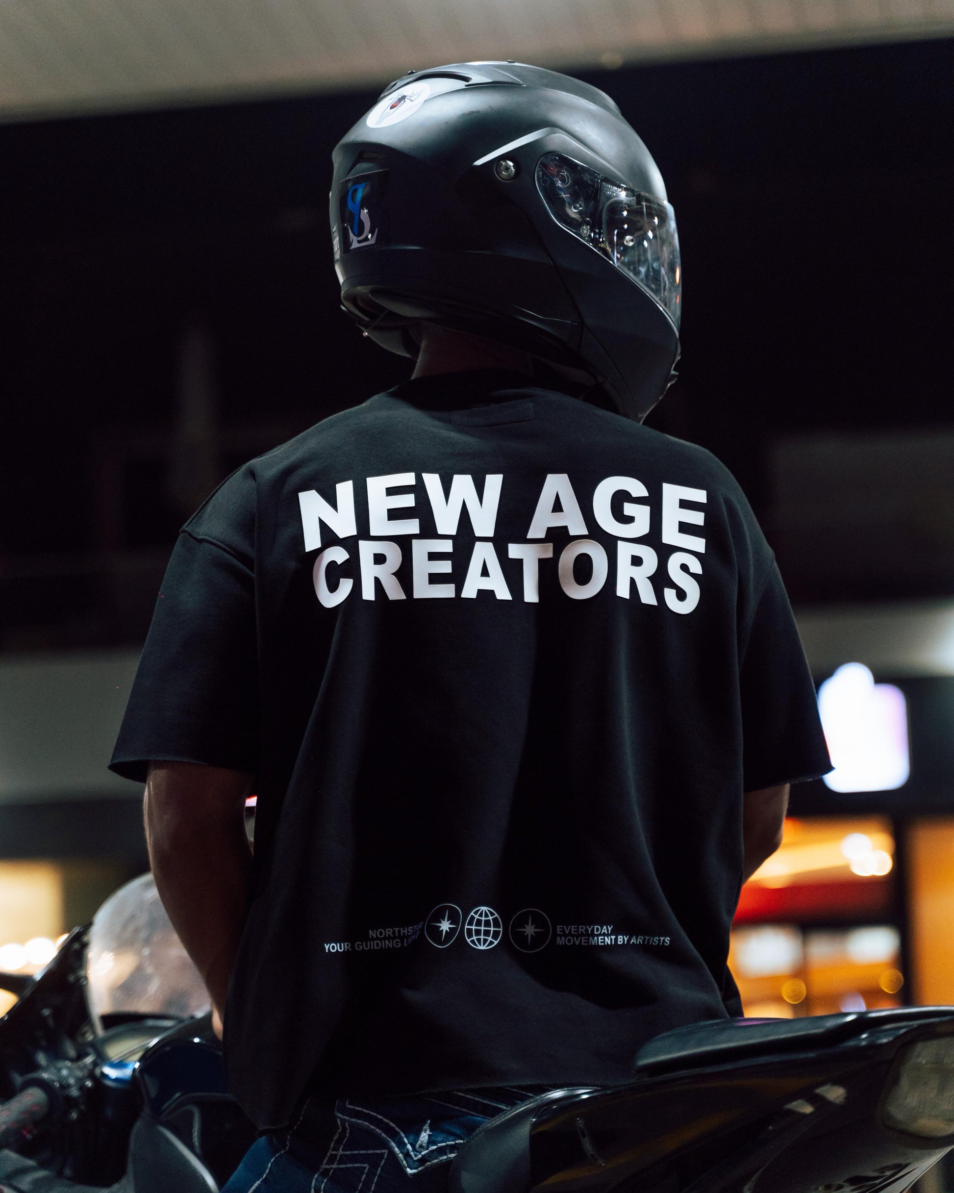 New Age Unfinished Tee Black